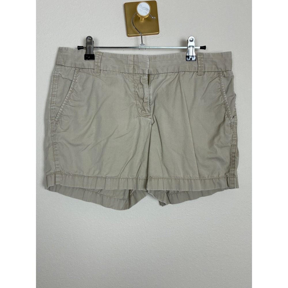 J. Crew Factory Chino Broken-In Shorts Khaki Tan Cotton Size 8 Style 21760 (P1)